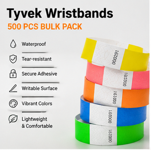 Bracelets d'événement Tyvek numérotés séquentiellement, étanches et résistants aux déchirures, pour fêtes - Product Image 1