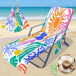 Funda de microfibra para tumbona de playa con estampado de palmeras tropicales, toalla de secado rápido con estampado digital para playa y piscina - Product Image 4