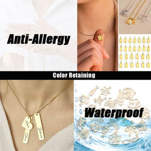 Collana con Ciondolo Multiplo a Forma di Cuore alla Moda in Acciaio Inossidabile Placcato Oro 18k Antiossidante per Donna - Product Image 3