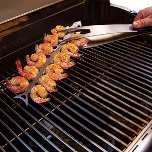 Juego de Brochetas de Acero Inoxidable para Barbacoa, Reutilizables, Portátiles, Multifuncionales, Largas, con Forma de Espina de Pescado, para Exteriores y Camping - Product Image 2