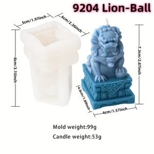 <span class=keywords><strong>Moule</strong></span> en silicone 3D Lion Auspicieux Écologique pour la création de statues Kirin, de bougies en résine et de figurines d'animaux en plâtre, fait main, pour décoration de bureau - Product Image 5