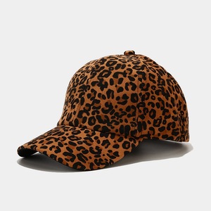 Yeni özel logo Retro leopar baskı erkekler ve kadınlar güneş şapkası açık beyzbol şapkası eğilim toptan - Product Image 6