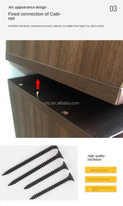 Nueva Llegada Durable Combinación Libre Sala de Estar Gabinetes Librerías Soporte de Esquina Madera PVC Tablero de Densidad Estantería - Product Image 4