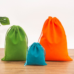 Bolsa de Regalo Pequeña Negra con Cordón, Bolsa de Franela de Algodón, Bolsillo para Paquetes, Impresión de Logotipo Personalizable - Product Image 3