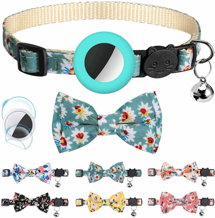 3 Pack Halloween Cat Collars - Adjustable Breakaway Collars With Bells & Flower Accessories