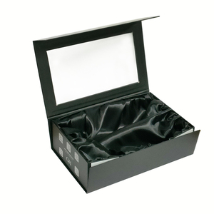 2025 sang trọng mới lạ nam châm đóng cửa gấp Hộp Quà Tặng tóc giả màu đen hộp với cửa sổ rõ ràng hộp giấy mỹ phẩm - Product Image 2