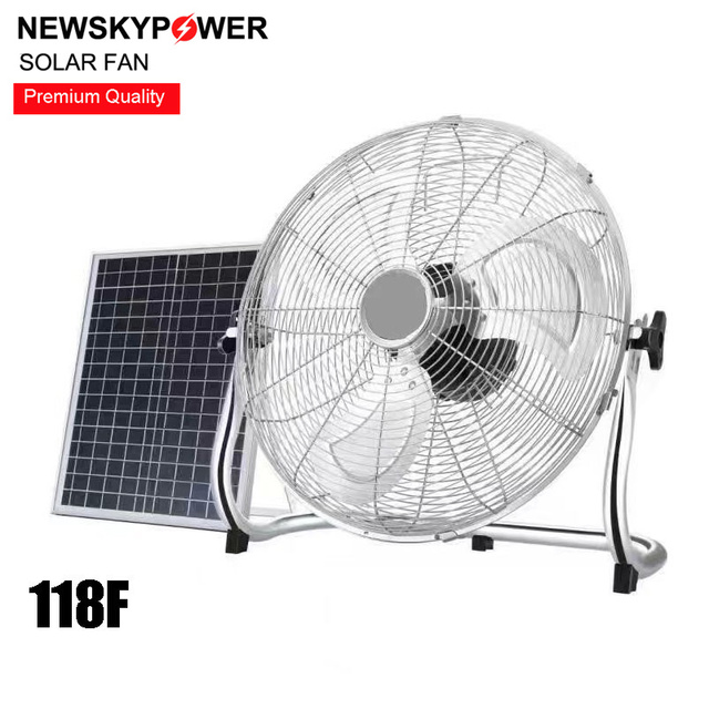 12inch Rechargeable Solar Fan Pure Copper Brushless Motor Cheap Table 15W DC Solar Power Fan with Battery