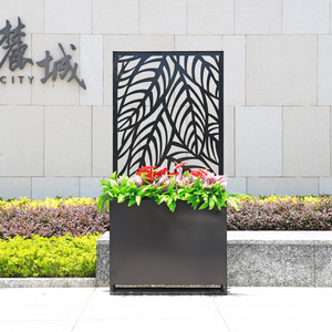 Jardinière de jardin extérieure avec treillis <span class=keywords><strong>Pot</strong></span> de fleur de clôture en acier avec écran d'intimité de jardin - Product Image 2