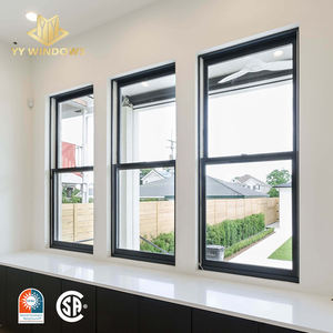 Fenêtres à guillotine simples en PVC noir avec verre argon, haute efficacité énergétique, design personnalisé, garantie <span class=keywords><strong>10</strong></span> ans, conformes aux normes USA et Canada, pour maisons - Product Image 1