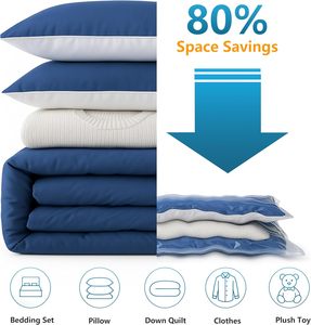 Vacuum Compression Storage Bags Electric Air Pump Reusable Space Saving Plastic PA PE Clothes <b>Pillows</b> Duvets Environmentally - Product Image 4