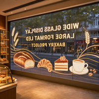 Pantalla LED Transparente de Gran Formato para Ventanas de Panadería, Pantalla para Ventanas de Vidrio Completas