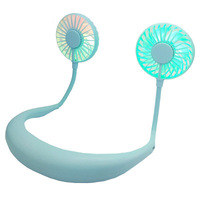 Ventilateur portable USB sans pales Eurotech 2026, nouveau design, silencieux, grand flux d'air, pliable, à suspendre au cou, avec lumières colorées, idéal pour le sport et les loisirs.