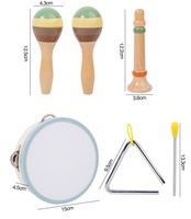 Montessori Wooden Musical Instruments Set for Toddlers Kids Xylophone Tambourine Maracas Percussion Rhythm Educational Toys