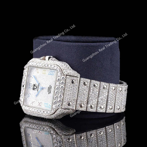 นาฬิกาโมอิสซาไนต์แบบ Iced Out ผ่านการทดสอบ<span class=keywords><strong>เพชร</strong></span> ชุบทอง ความใส <span class=keywords><strong>VVS</strong></span> ระบบอัตโนมัติ กันน้ำ - Product Image 3