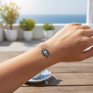 BSUMTB102กำไลข้อมือตาปีศาจดีไซน์เงินสเตอร์ลิง925K - Product Image 3