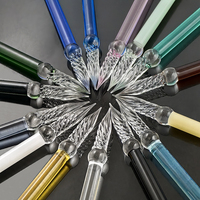 Stylo en verre artisanal en borosilicate, cadeau, vintage, signature, calligraphie, cristal, stylo à encre à tremper pour écrire, dessiner, décorer