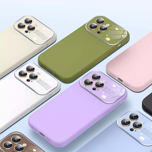 Luxe <span class=keywords><strong>grande</strong></span> fenêtre lentille <span class=keywords><strong>Film</strong></span> de Protection liquide Silicone caoutchouc huile microfibre étui de téléphone portable pour Iphone 12 13 14 15 16 Pro Max - Product Image 5