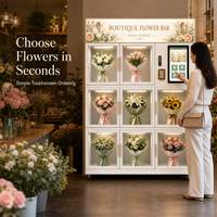 Distributeur Automatique Intelligent Réfrigéré en Acier Inoxydable pour Fleurs – Casier à Bouquets 8 Portes avec Gestion Cloud – Kiosque de Vente au Détail Automatique
