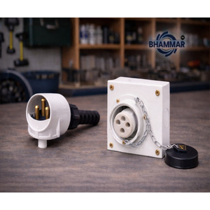 Boîtier de distribution industriel avec prises et fiches métalliques OMDMS KK70 Modèle 30A 3 pôles Utilisation intérieure/extérieure Origine Inde 85371000 - Product Image 2