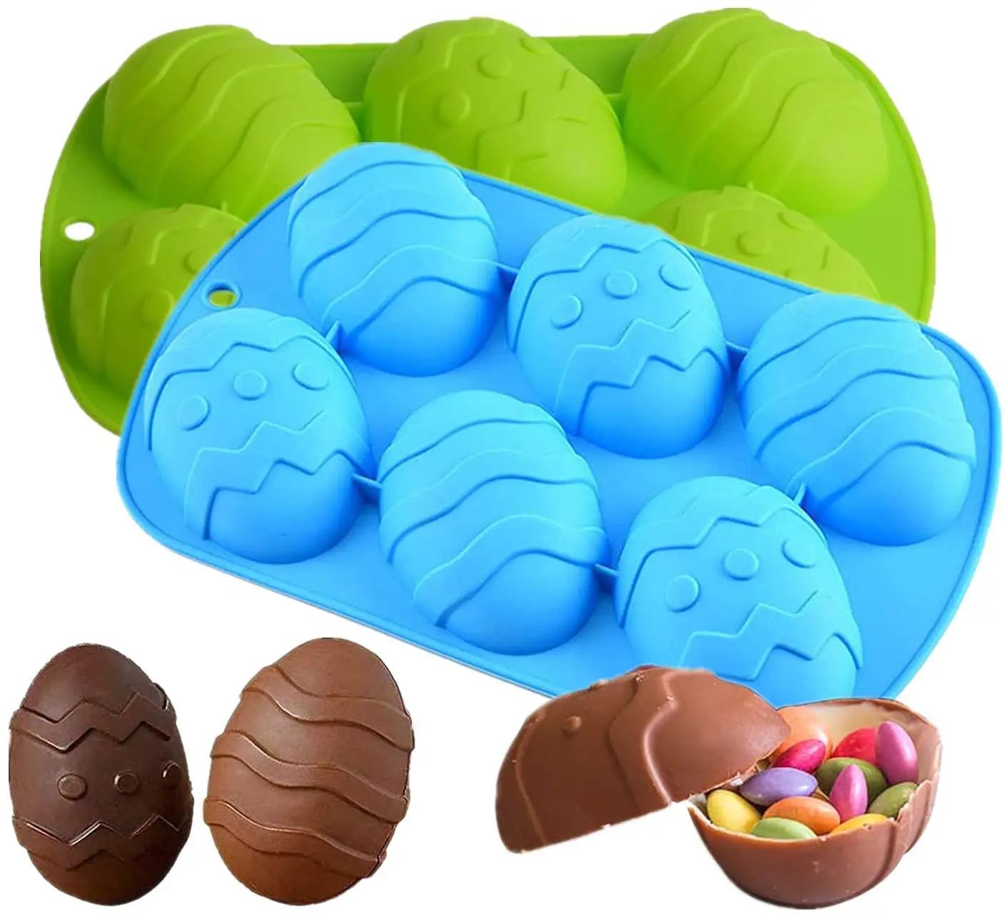 Molde de silicona 3D para decoración de tartas, pastel de Chocolate, huevo de Pascua y conejo, trufa, pudín, gelatina, postre, Pascuas