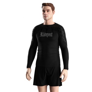 เสื้อรัดกล้ามเนื้อ MMA สีดำแบบซับลิเมชั่นเต็มตัว สำหรับ BJJ ศิลปะการต่อสู้ ออกแบบเฉพาะบุคคลสำหรับการฝึกซ้อมและการแข่งขัน - Product Image 5