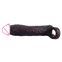 ORALSX 8 pouces, extenseur de pénis vibrant, agrandisseur de pénis, retardateur d'éjaculation, préservatif réutilisable, manchon de pénis noir pour couples, jouets sexuels