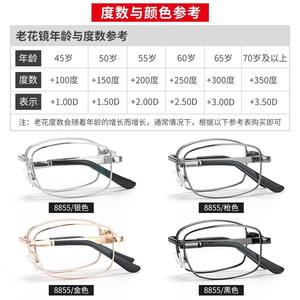 แว่นอ่านหนังสือ Danyang รุ่น 8855 กรอบโลหะผสม ป้องกันแสงสีฟ้า สำหรับผู้ชาย พับได้ พกพาสะดวก เลนส์ความคมชัดสูง วัสดุ AC - Product Image 3