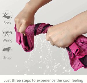 Serviette de sport rafraîchissante en polyester tricoté sur mesure, à séchage rapide et à refroidissement rapide, 30x100cm, pour la gym et le fitness - Product Image 3