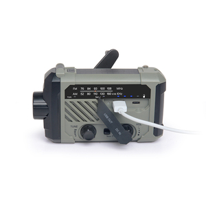 วิทยุพกพา NOAA 2000mAh พร้อมระบบวิทยุพยากรณ์อากาศ AM/<span class=keywords><strong>FM</strong></span>  ไฟฉายพลังงานแสงอาทิตย์ วิทยุฉุกเฉิน ไฟฉายมือหมุน โคมไฟตั้งโต๊ะ ไฟฉายพลังงานแสงอาทิตย์ ไฟฉาย SOS - Product Image 5