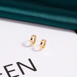 비 변색 귀걸이 골드 도금 Suppliers-도매 925 스털링 실버 18k 골드 도금 기하학 클래식 디자인 보석 귀여운 작은 후프 귀걸이
