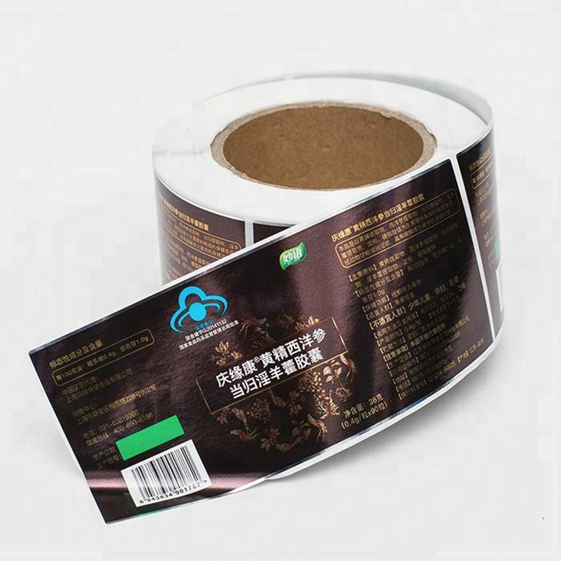 Eco-Friendly Customizable Self-Adhesive Labels Durable Waterproof BPA Free Thermal Paper for Food Packaging PET Labels Bottles