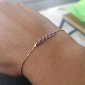 Vòng Tay Đá Sinh Nhật Tối Giản Tinh Tế Cá Nhân, Vòng Tay Nữ Đính Đá Tự Nhiên Mạ Vàng Trang Sức - Product Image 1