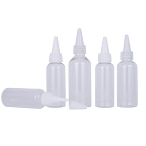 Empty Squeeze Hair Applicator Glue PE Plastic Bottle With Twist Lid Long Nose Pointed Mouth Tip Cover