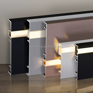 Moderna Illuminazione a LED per Hotel e Showroom, Battiscopa in Alluminio Nero, Profilo Angolare <span class=keywords><strong>da</strong></span> Parete - Product Image 5