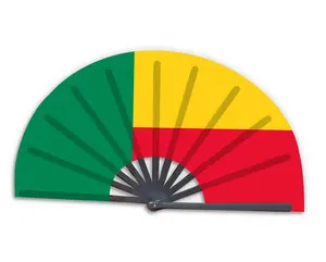 Hoge Kwaliteit Goedkope Prijs Duurzaam Zware Benin Vlag Hand Fan