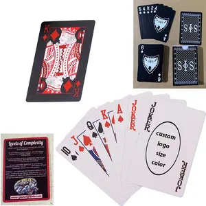 how much for 100 boxes of black and silver cards with my brand on them custom design print printed wholesale gold playing card