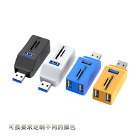 USB hub dan pembaca kartu 5 IN 1, usb 2.0 3.0 2 in 1 untuk komputer