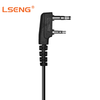Casque radio LSENG à profil bas réversible avec crochet auriculaire en G, prise coudée 2 broches K, micro interne avec clip PTT pour talkie-walkie Kenwood