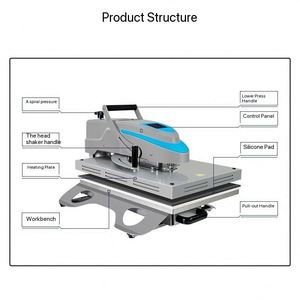 40x50 Interchangeable <b>Swing</b> Away Air Pneumatic Heat Press Machine with Drawer lanyard heat press machine used heat press machine - Product Image 2
