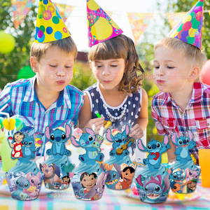 <span class=keywords><strong>Lilo</strong></span> and Stitch Paper Cup Cake Toppers Cake Surround Set para la decoración de la fiesta de cumpleaños de los niños - Product Image 5