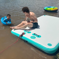 Sortie d'usine Sun Chill PVC Matelas à eau gonflable Flottant Piscine Flotteurs Quai gonflable Plates-formes à eau pour lac de natation
