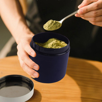 Kit de boîtes hermétiques en acier inoxydable à large ouverture de 600 ml pour café, thé, matcha et poudre de protéines