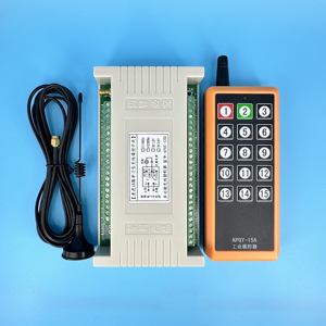รีโมทคอนโทรล 15 ปุ่ม, สวิตช์รีโมทคอนโทรล 15 ช่อง, ตัวควบคุมอุตสาหกรรม 15 ช่อง, ตัวรับสัญญาณราง DIN รุ่น APDC-15D - Product Image 1