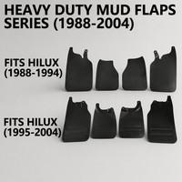 Ensemble de garde-boue avant et arrière compatibles avec Hilux Vigo Pickup Truck 1988-2004, accessoires extérieurs, série YURAN, PP+TPR
