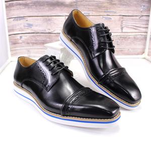 Zapatos Casuales Elegantes de Diseñador de Lujo para Hombre, Oxfords con Estilo, Marrón Encerado Premium, Punta Cuadrada, Impermeables, con Cordones, que Aumentan la Altura - Product Image 3