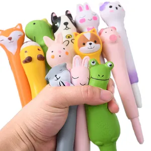 Funny Kawaii Animal Fruit Shaped Stress Relief Gel Ink Writing Pens for Girls