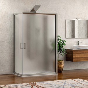 Box Doccia Kamalu K410 a Tre Lati, Dimensioni 70x100x70, Altezza 180, Porte in Vetro Opaco - Product Image 2