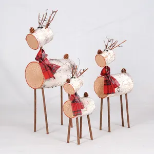 Weihnachtskarikatur hirsch kreatives design heim schreibtisch-dekoration holzprodukte kleine ornamente