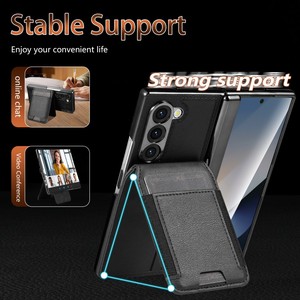 Custodia Magnetica Pieghevole con Porta Carte per <span class=keywords><strong>Samsung</strong></span> Fold 8 7 6 5 4 3 Pixel <span class=keywords><strong>10</strong></span> Pro, <span class=keywords><strong>Cover</strong></span> Sottile in Pelle con Protezione Schermo - Product Image 3