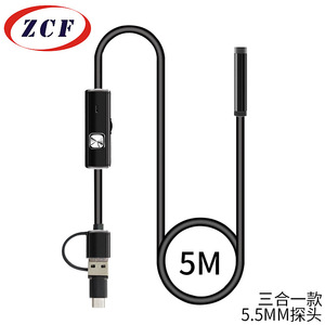 3in1 Type C Android Pc Endoscope 2000mm 8mm Probe 6 Led Lights For Pipeline Inspection - Product Image 5